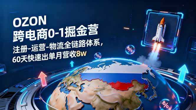 （16277期）OZON跨境电商0-1掘金营：注册-运营-物流全链路体系，60天快速出单月营收8w