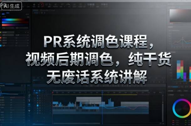 PR系统调色课程，视频后期调色，纯干货无废话系统讲解