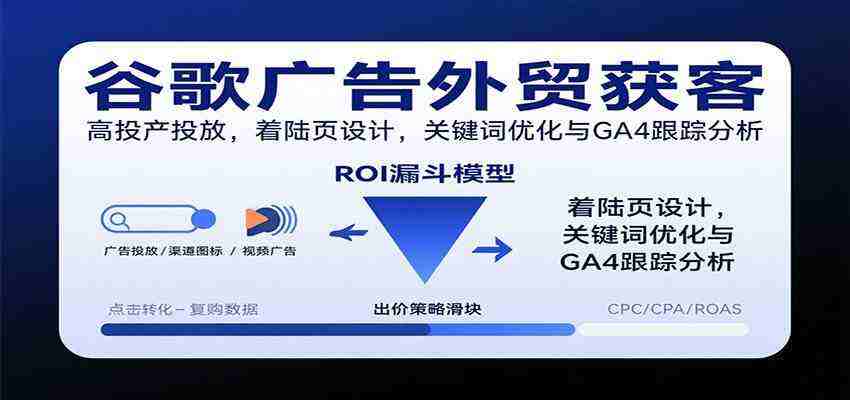 谷歌广告外贸获客，高投产投放，着陆页设计，关键词优化与GA4跟踪分析