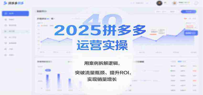 2025拼多多运营实操，用案例拆解逻辑，突破流量瓶颈、提升ROI，实现销量增长