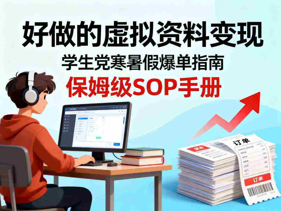 好做的虚拟资料变现，针对学生群体，寒暑假销量夸张【保姆级SOP手册】