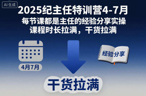 2025纪主任特训营4-7月，每节课都是主任的经验分享实操，课程时长拉满，干货拉满