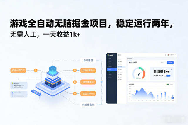 游戏全自动无脑掘金项目，稳定运行两年，无需人工，一天收益1k+【揭秘】