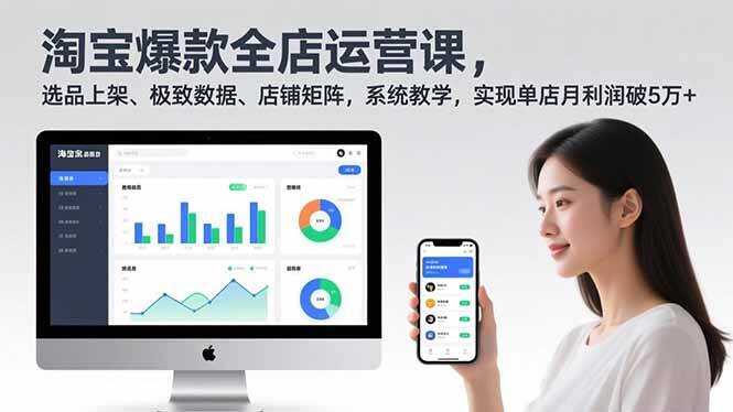 （16928期）淘宝爆款全店运营课2.0，选品上架、极致数据、店铺矩阵，系统教学，实现单店月利润破5万+