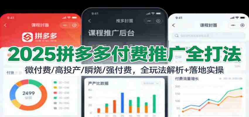 2025拼多多付费推广全打法：微付费/高投产/瞬烧/强付费，全玩法解析+落地实操