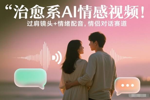 治愈系AI情感视频！过肩镜头+情绪配音，情侣对话赛道