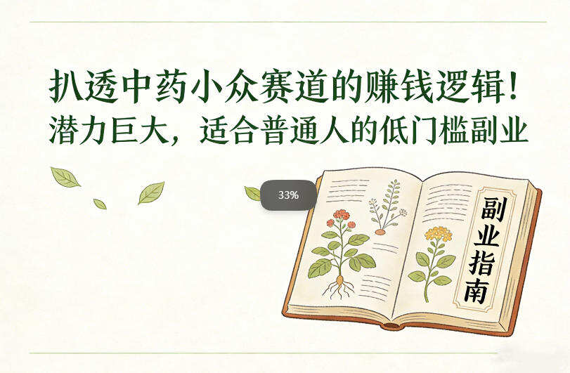 扒透中药小众赛道的賺米逻辑，潜力巨大，适合普通人的低门槛副业