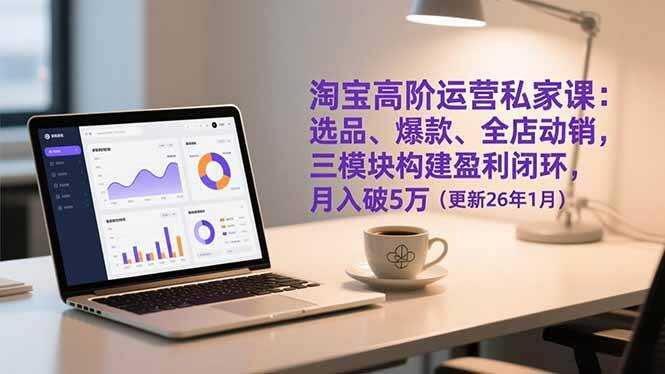 （17016期）淘宝高阶运营私家课：选品、爆款、全店动销，三模块构建盈利闭环，月入破5万（更新26年1月）