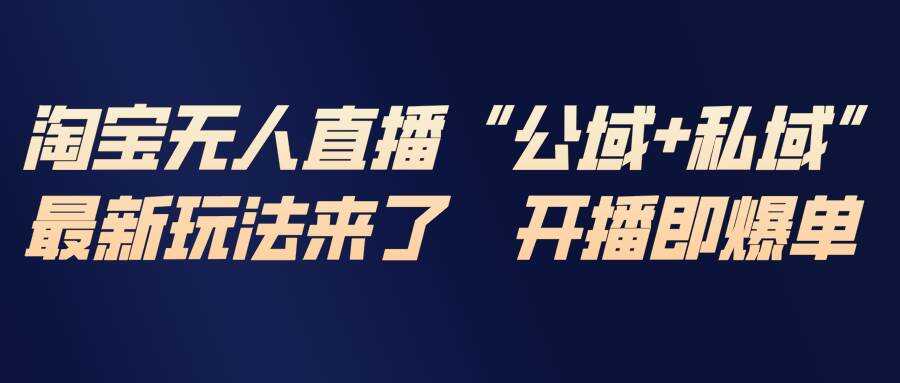 （17098期）淘宝无人直播最新玩法，包含私域和公域两种玩法