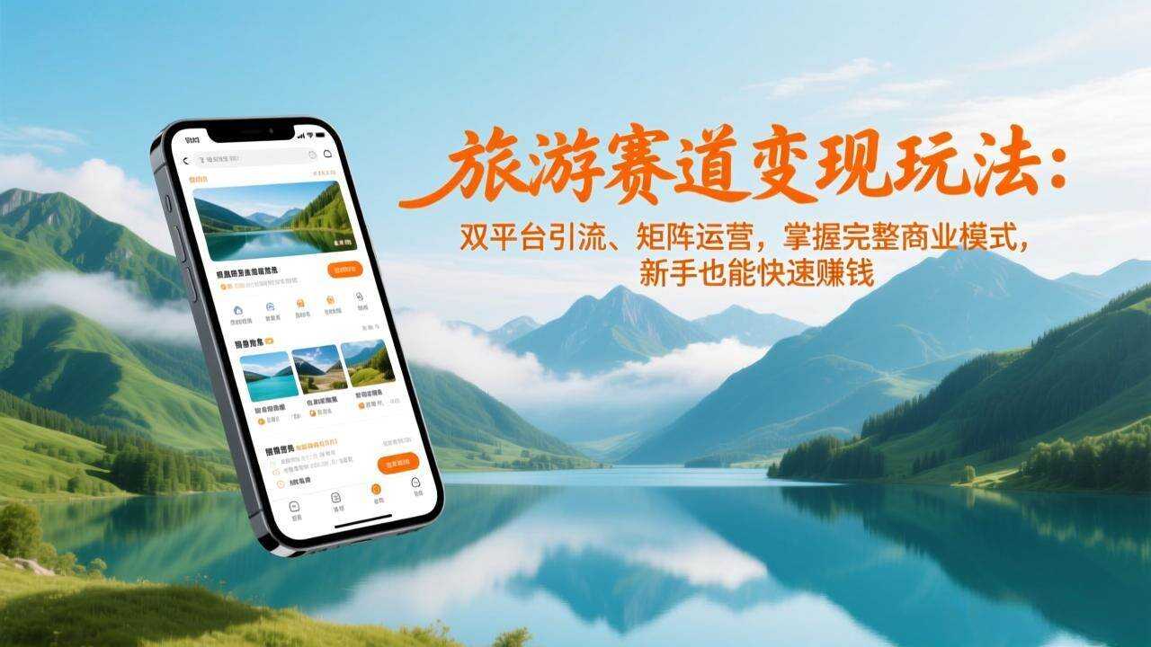 17153期）旅游赛道变现玩法：双平台引流、矩阵运营，掌握完整商业模式，新手也能快速赚钱_PG游戏库[手机兼职_薅羊毛]