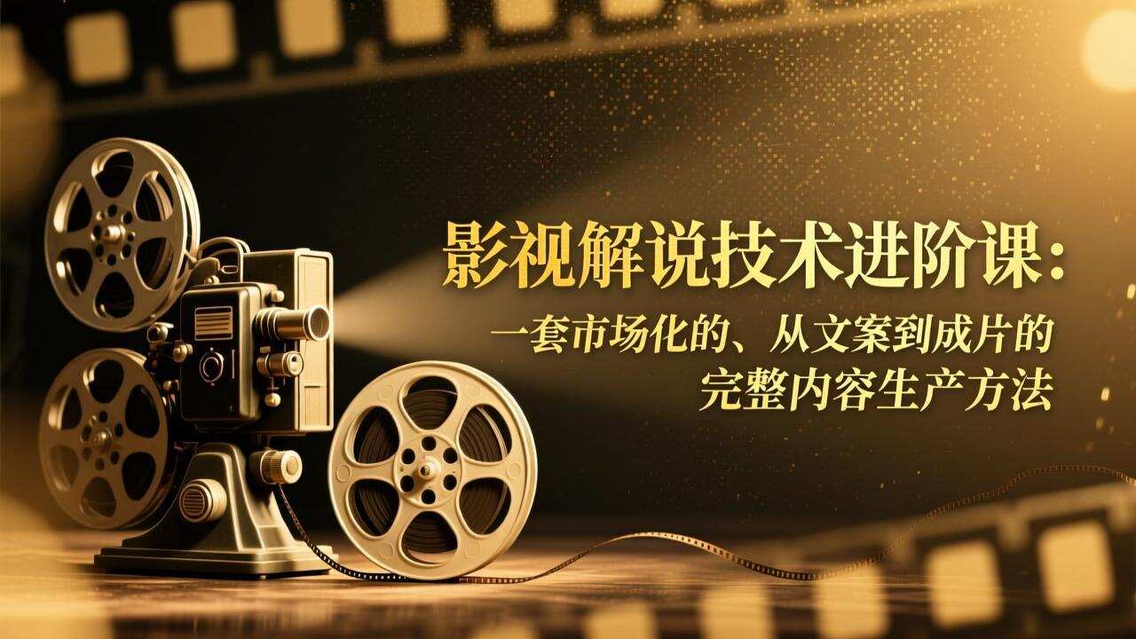 影视解说技术进阶课：一套市场化的、从文案到成片的完整内容生产方法