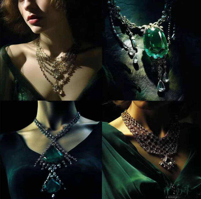 460+专业Midjourney珠宝摄影AI提示词戒指，项链-耳环-手链-宝石等，立即开始创作珠宝艺术