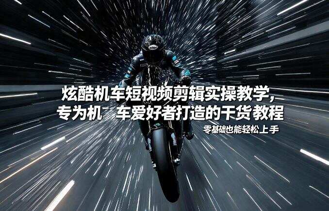 炫酷机车短视频剪辑实操教学，专为机车爱好者打造的干货教程，零基础也能轻松上手