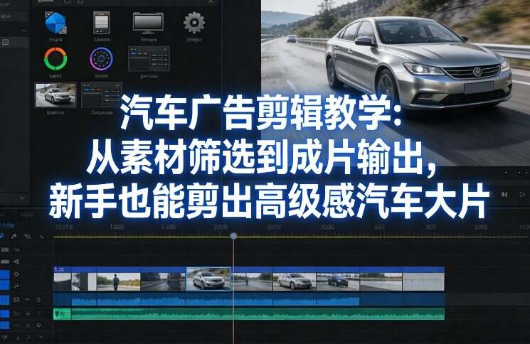 汽车广告剪辑教学：从素材筛选到成片输出，新手也能剪出高级感汽车大片